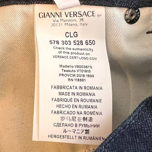 Versace Collection "Trend" Dark Wash Men's 28 Straight Leg Jeans - Picture 10 of 10